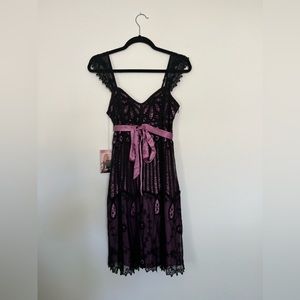 Black and Pink, Sheer Lace, Betsy Johnson Dress Size - 6